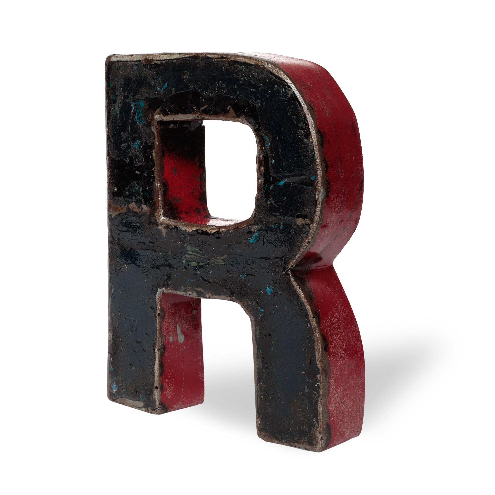 Metallbuchstabe 'R', multicolor, T 16 cm, B 20 cm, H 4 cm von fischer's lagerhaus