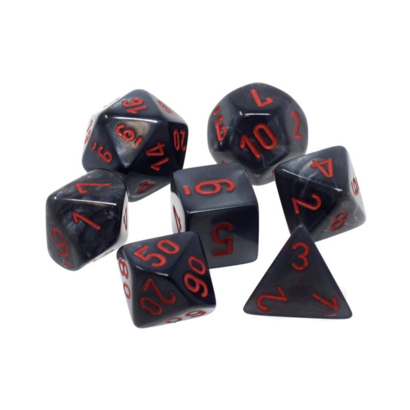 7 dés * velvet * noir & rouge