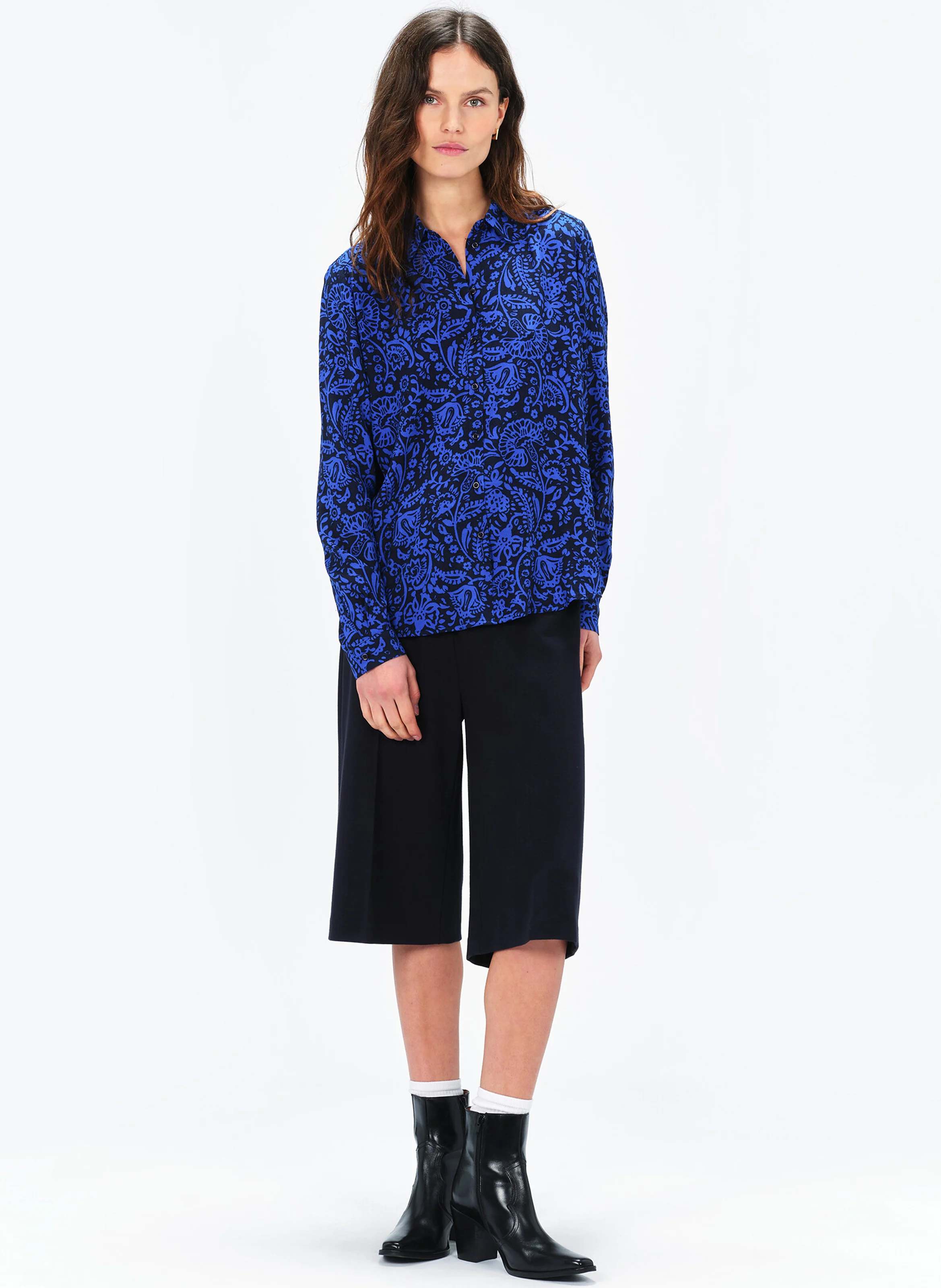 JESS2 - Chemise col classique imprimée | Bleu