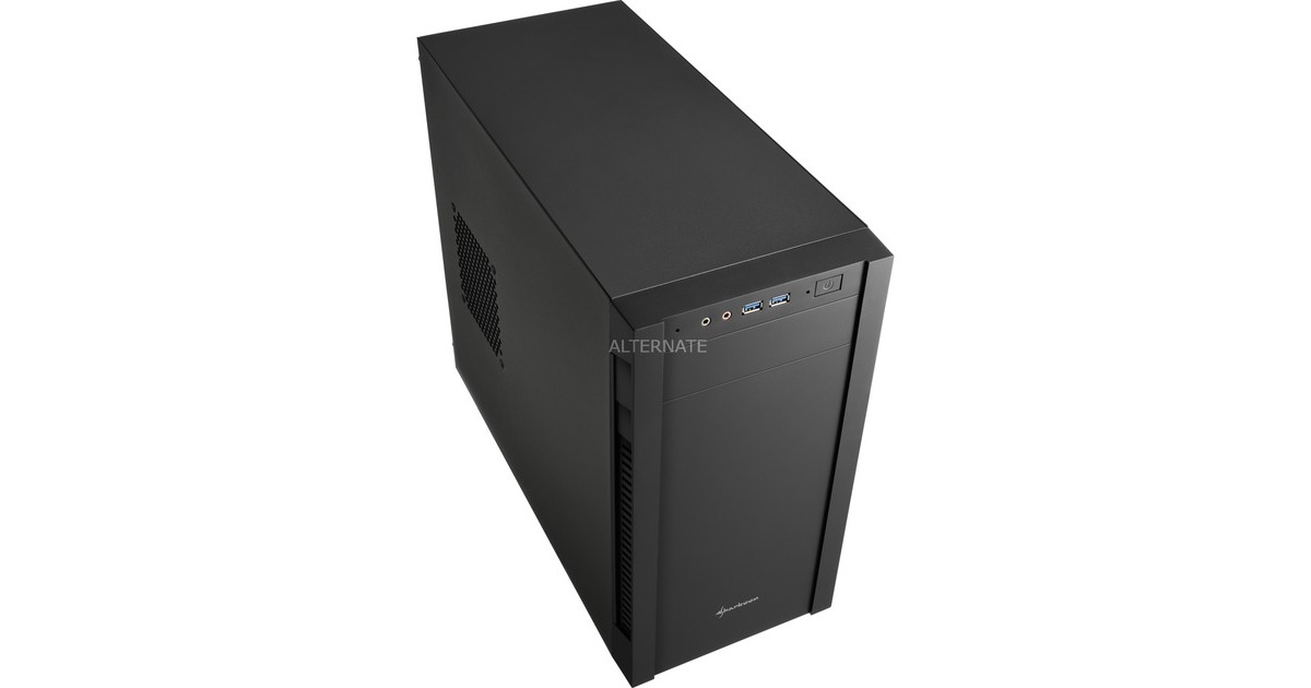SharkoonS1000 midi tower behuizing  (Zwart | 2x USB-A)