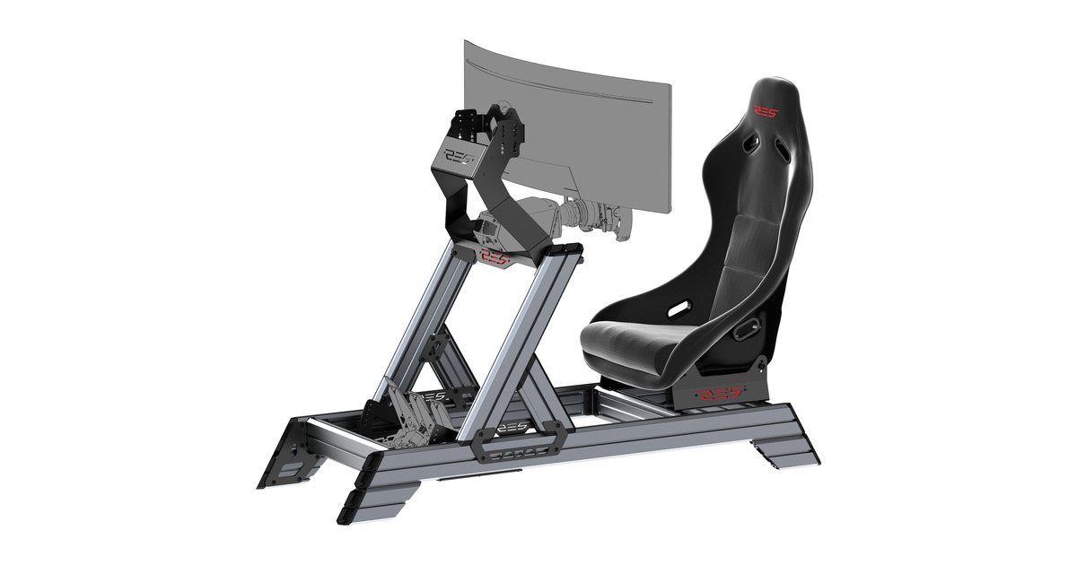 Res-TechSmart Cockpit + GT Seat racing simulator  (Zwart/grijs)