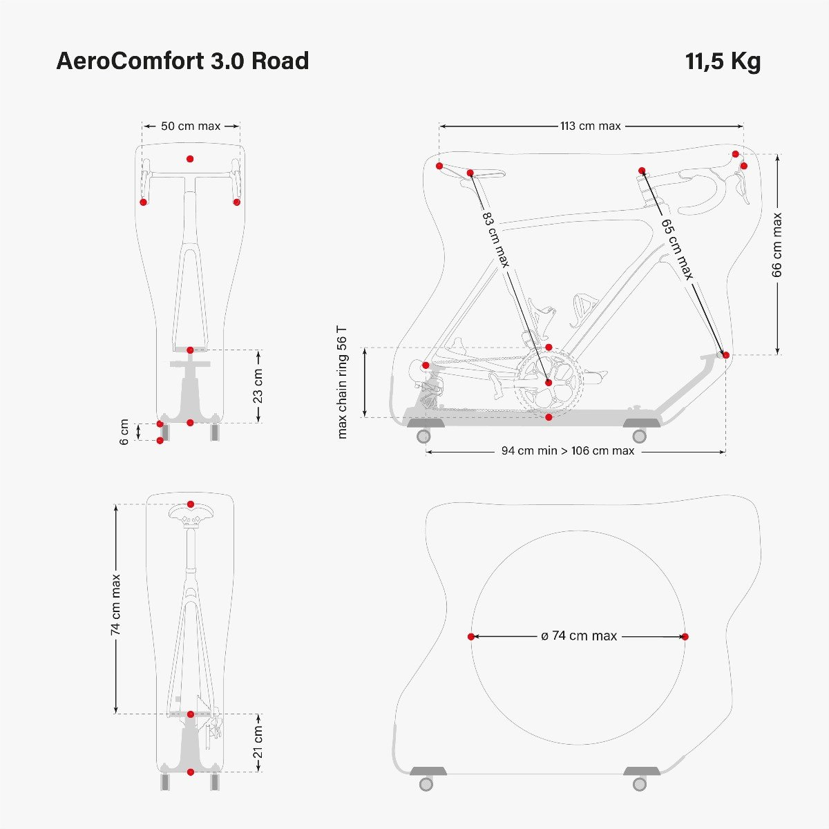 Scicon Maillot Jaune Aerocomfort 3.0 transporttaske til racercykel