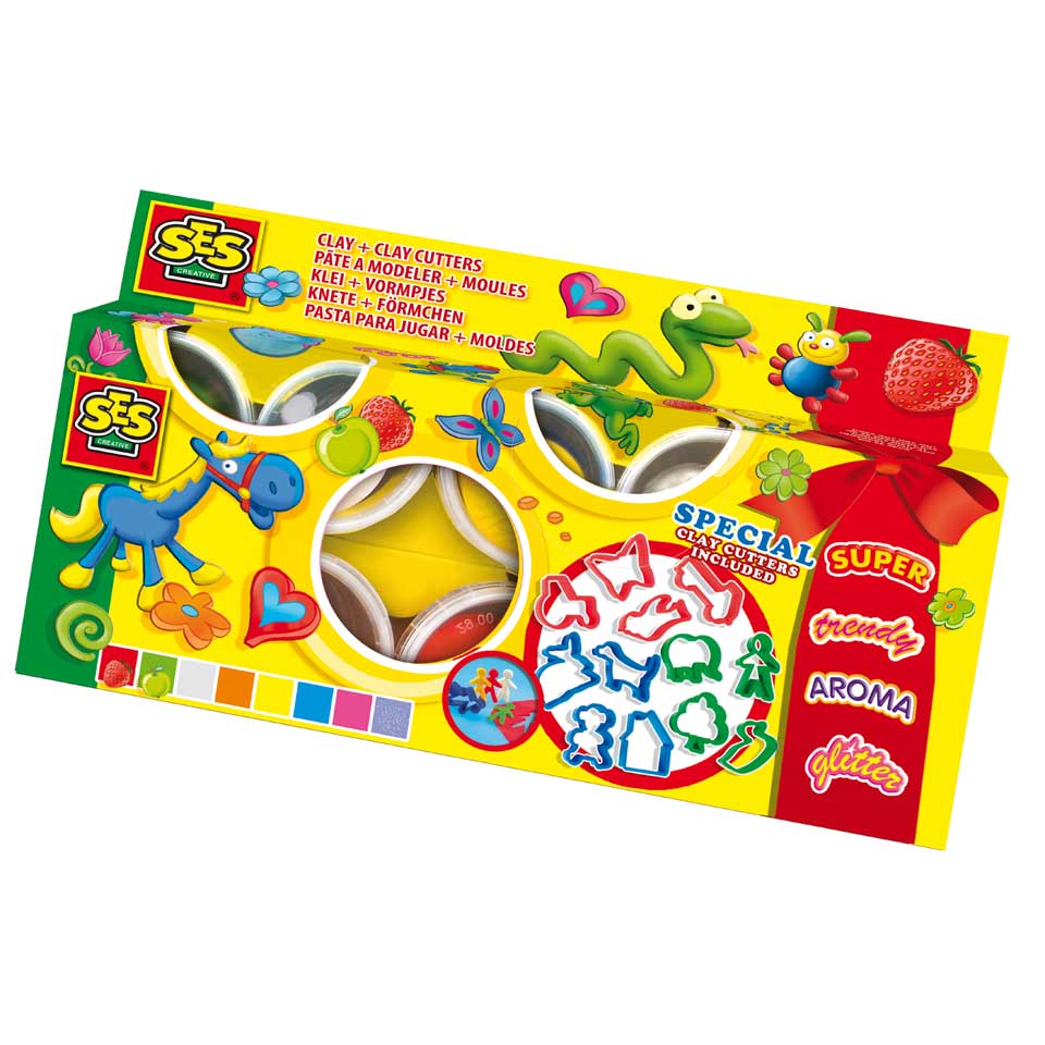 SES Creative Superdough 8 Kleuren + 12 Vormpjes