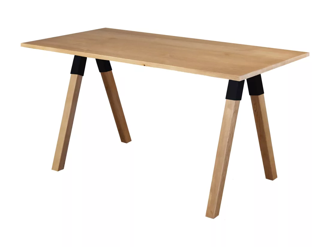 Table Urban black 160 x 80 cm en bois, coloris chêne