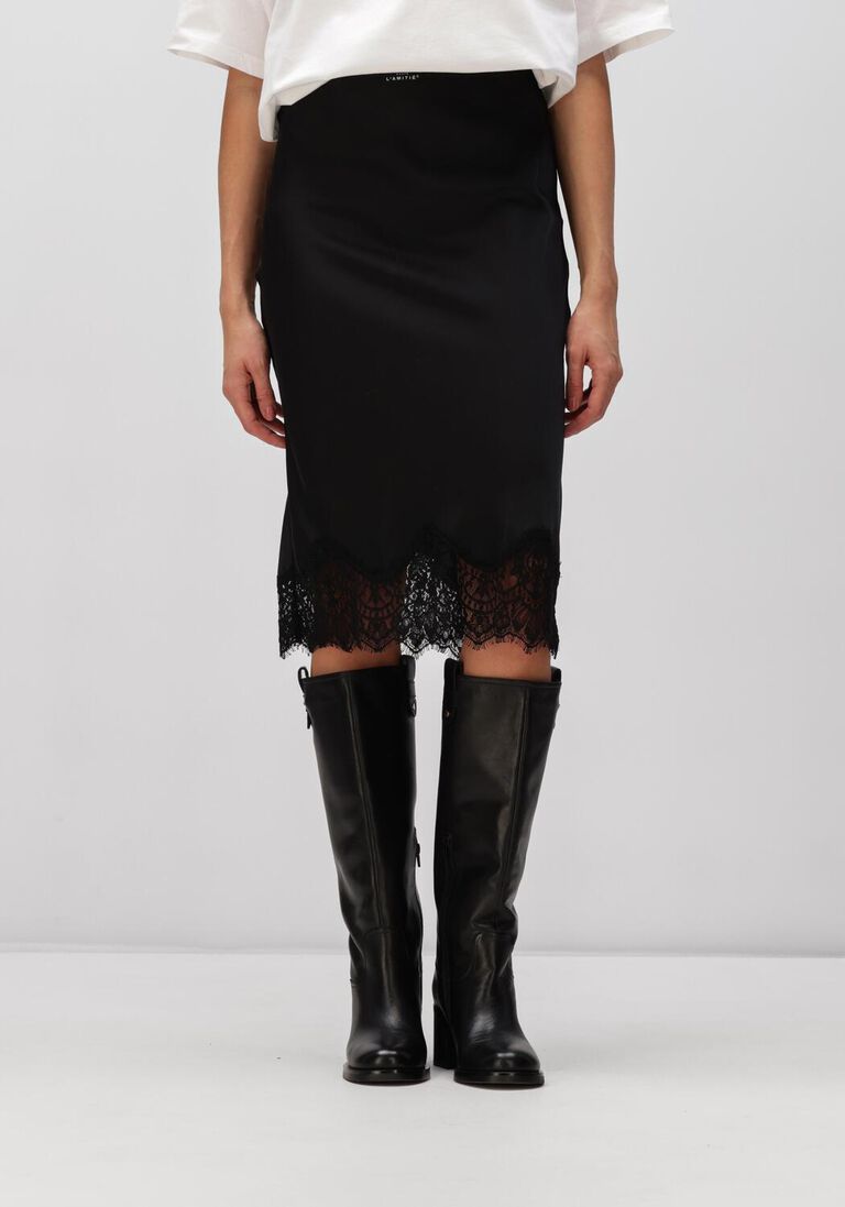 zwarte haute l'amitié midirok naomi lingerie pencill skirt