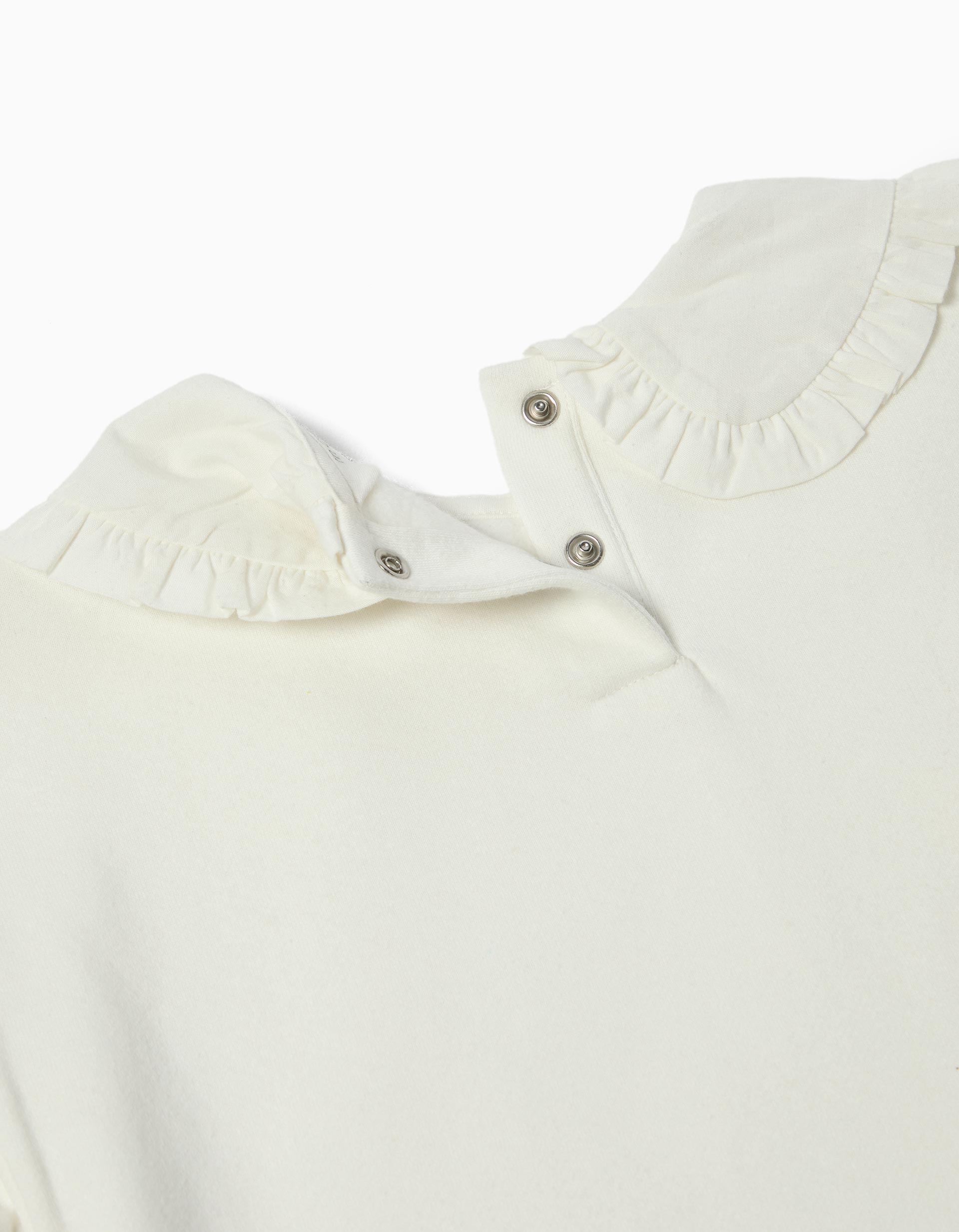 Sweatshirt com Gola, Menina, Branco
