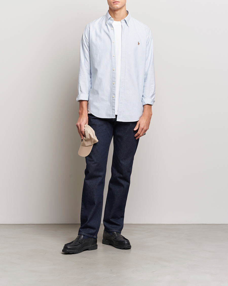 Polo Ralph Lauren Custom Fit Oxford Shirt Stripes Blue
