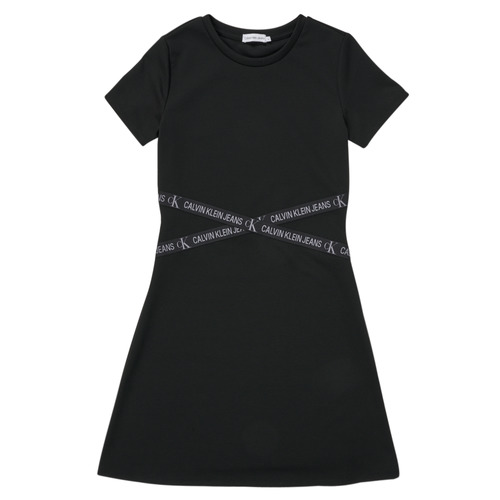 Calvin Klein Jeans - PUNTO LOGO TAPE SS DRESS - Noir