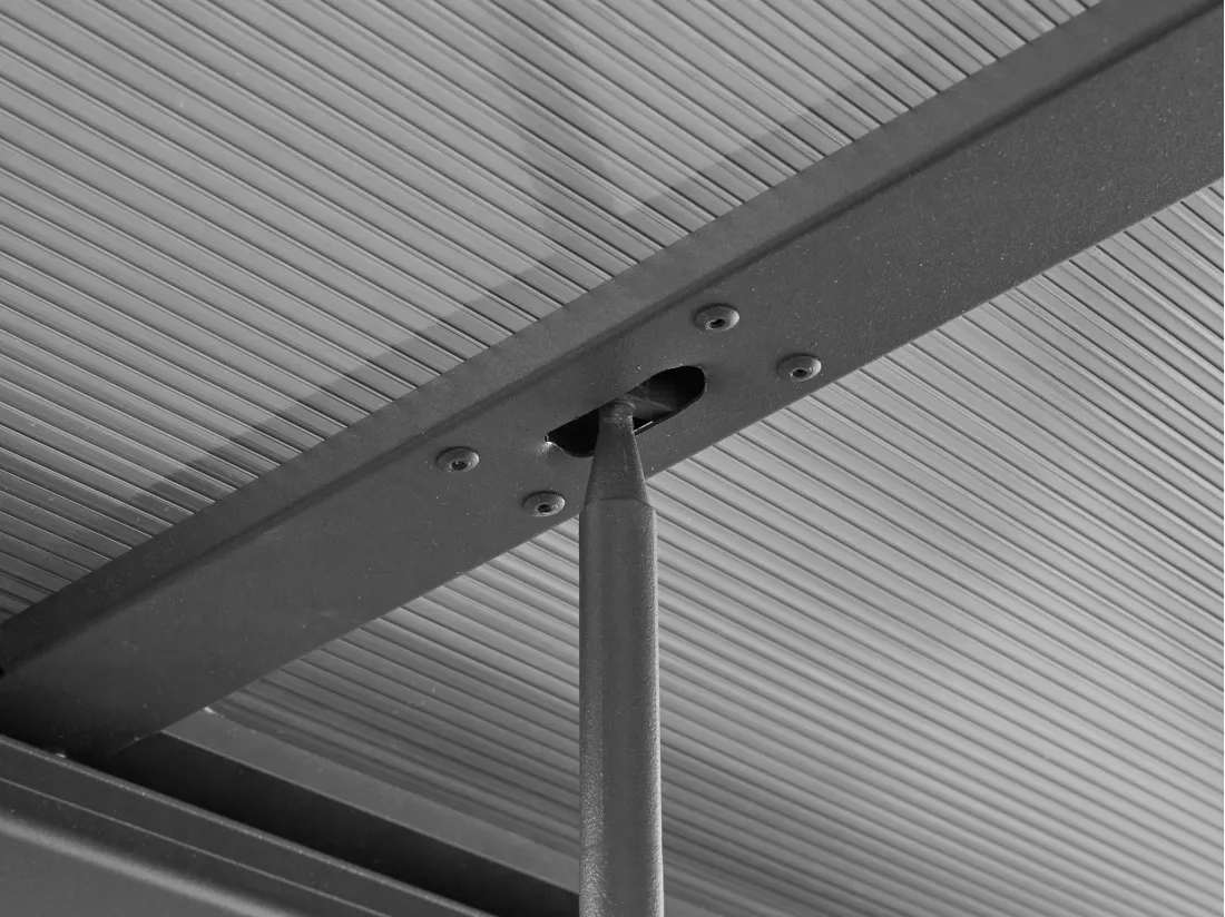 Pergola adossée en aluminium avec toit coulissant - 9 m² - anthracite - IZEDA