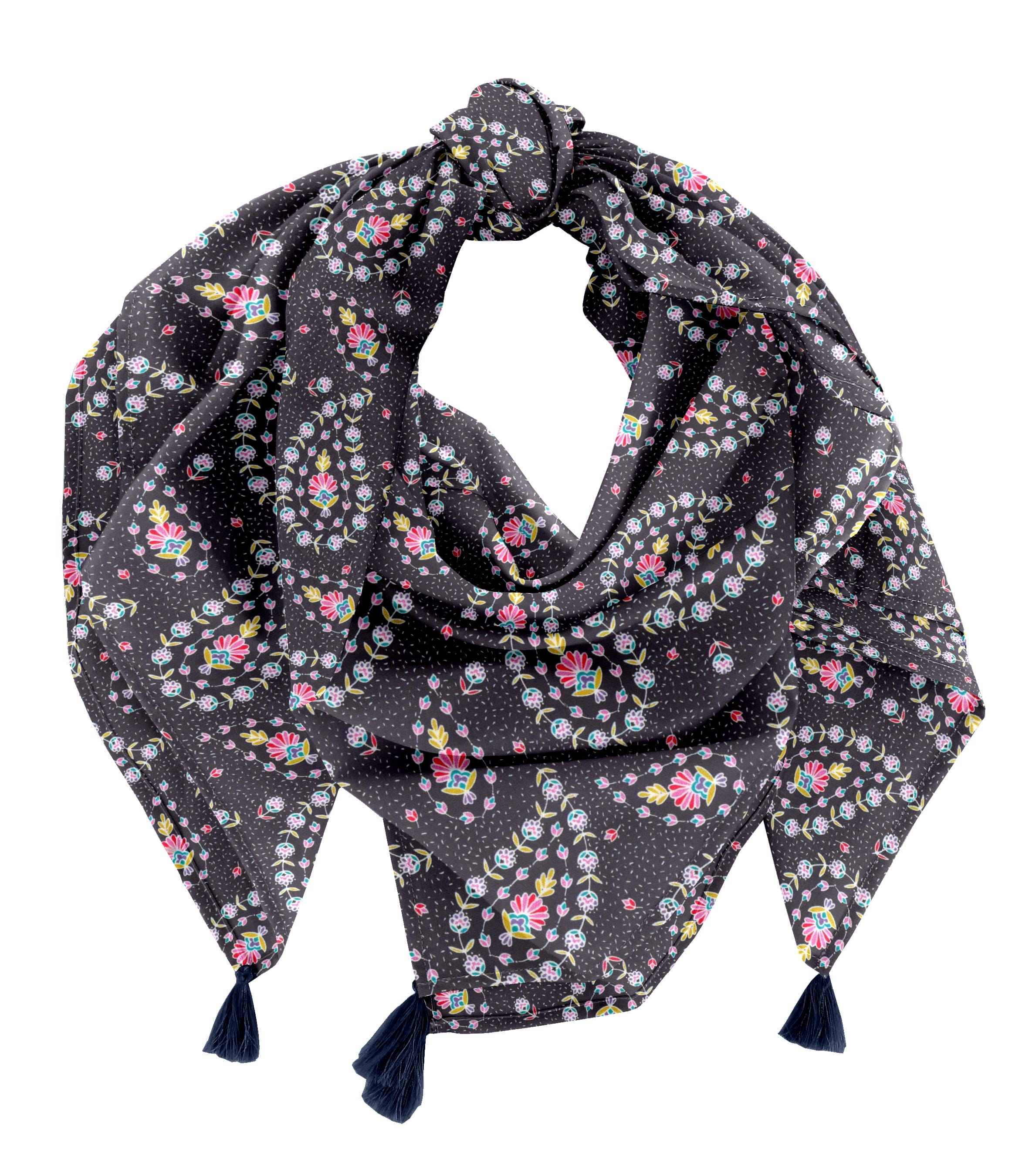 Foulard Pompon Bleudana