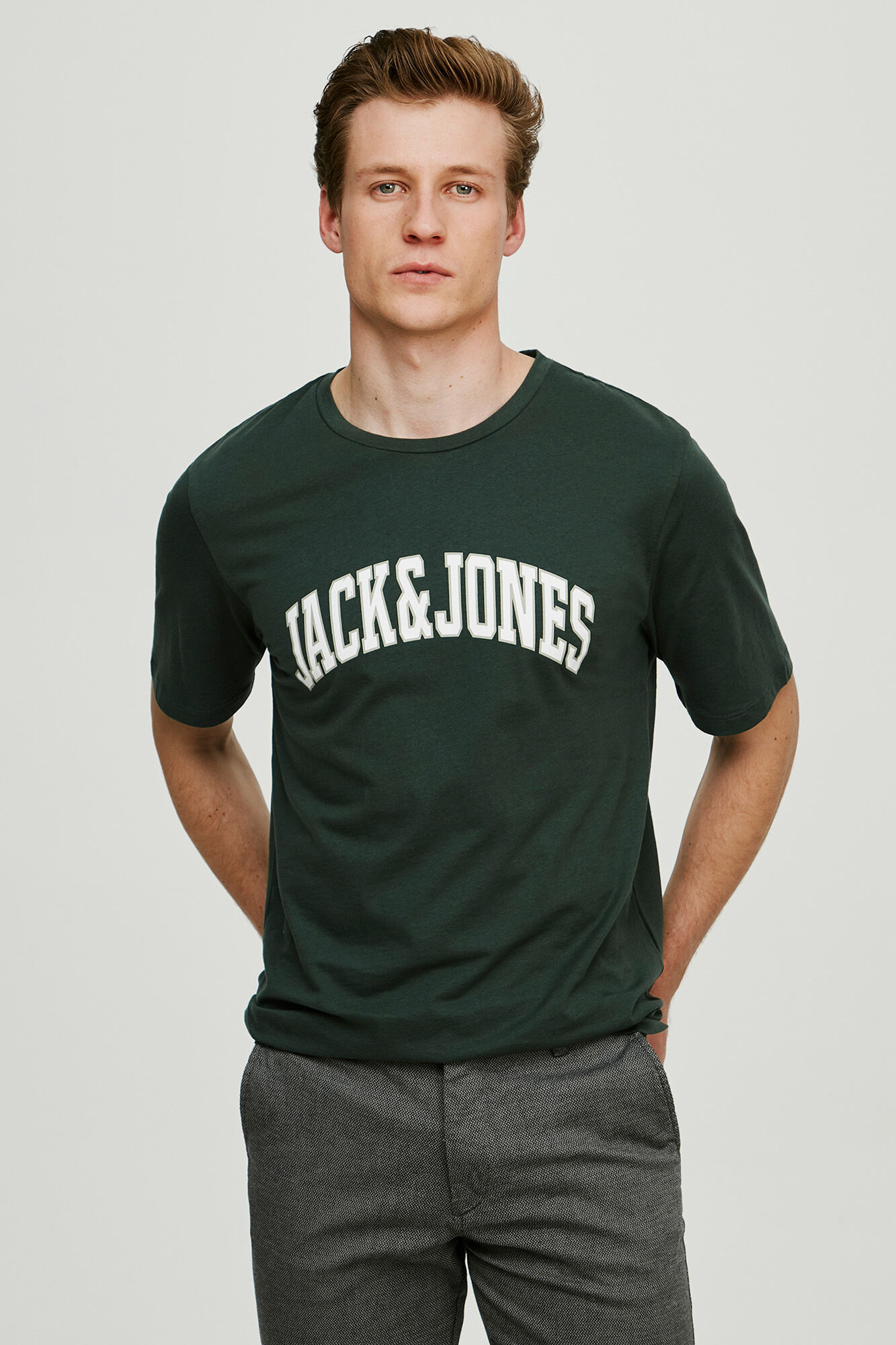 Camiseta de algodão com logo - Verde