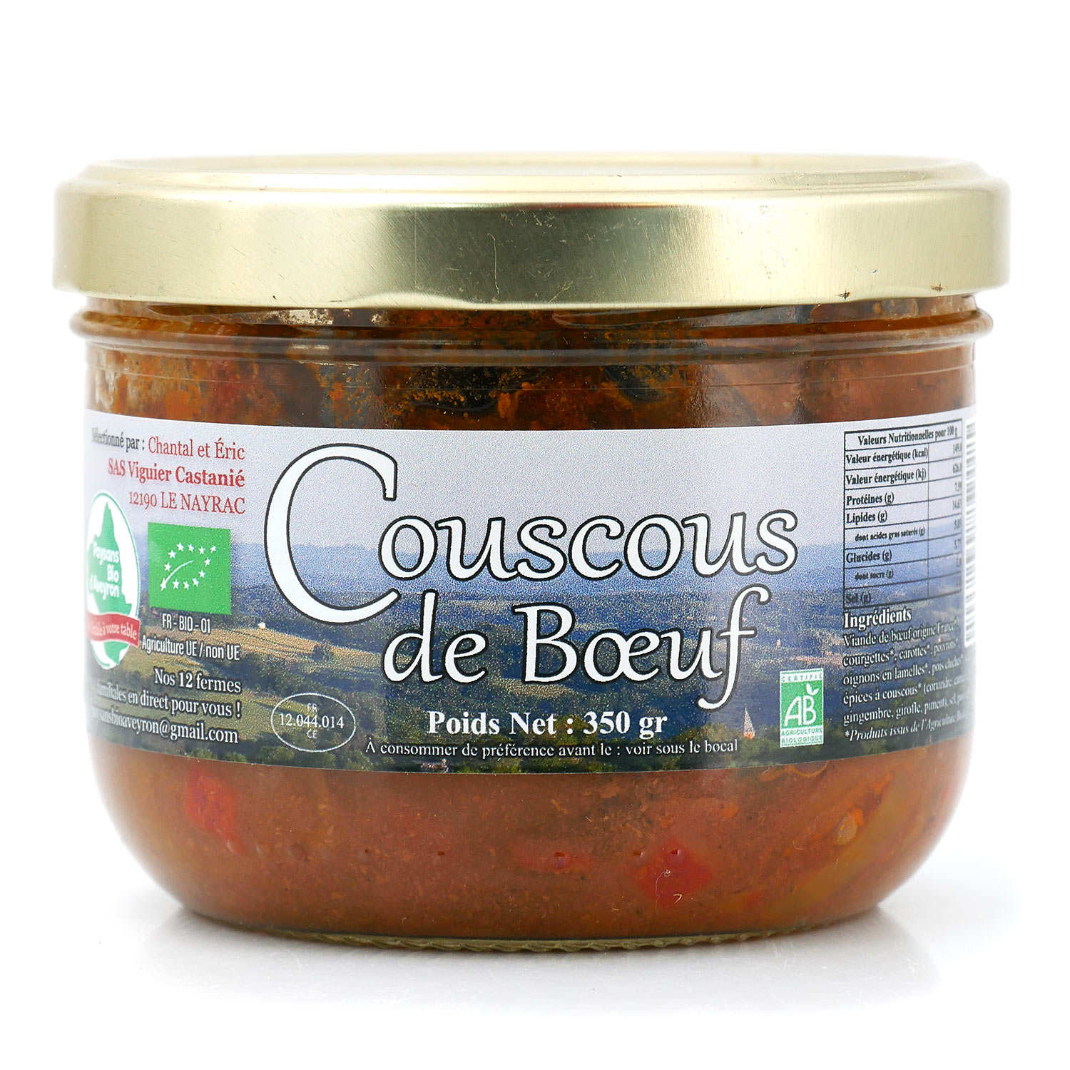 Couscous de boeuf bio - Plat cuisiné fermier de l'Aveyron