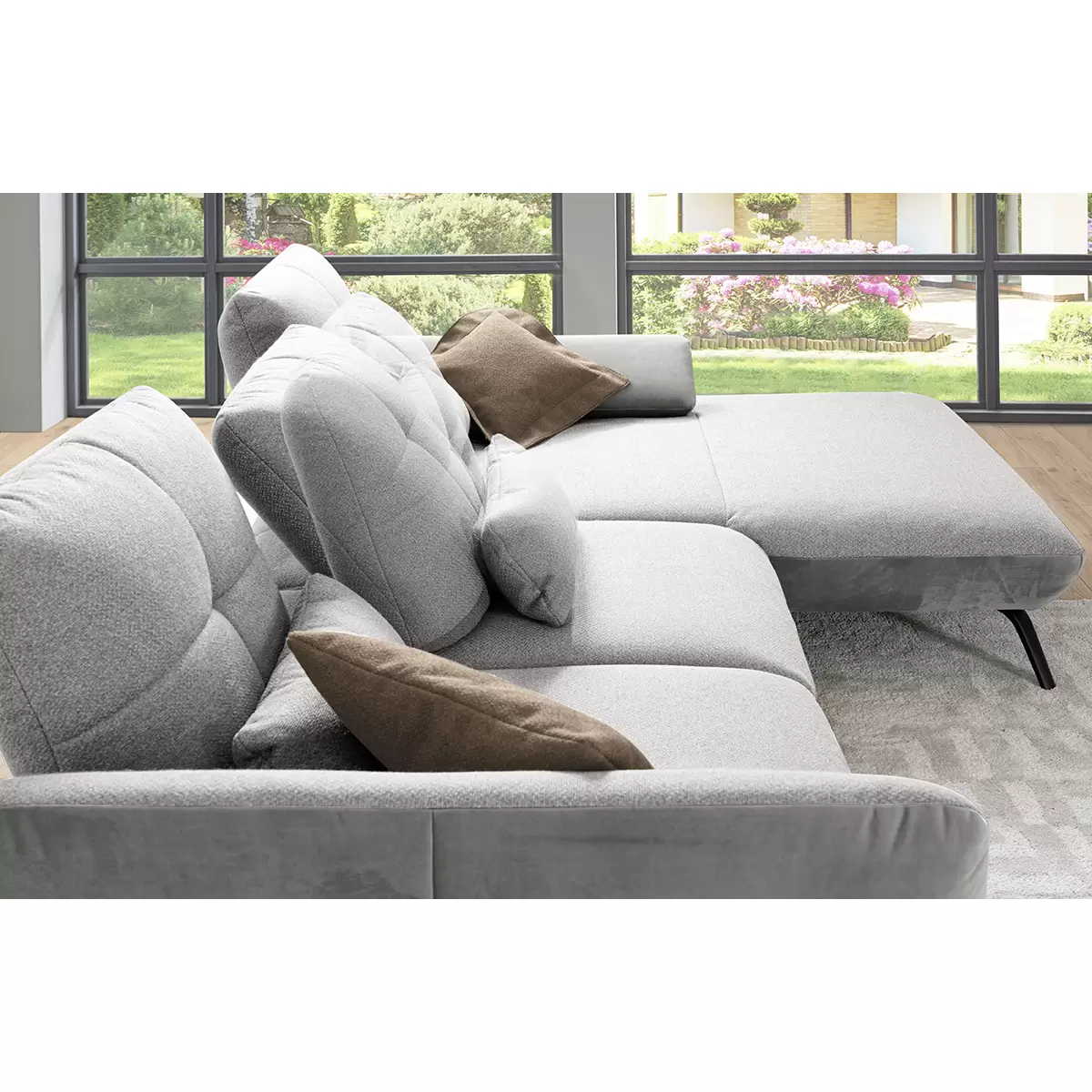 Ecksofa Dover XC hellgrau,silber