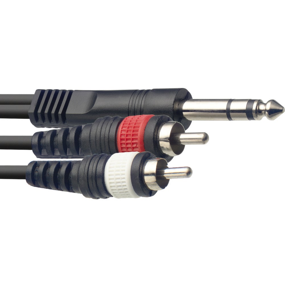 Stagg SYC3/PS2CM E 6.3 mm TRS jack - 2x RCA kabel 3 meter