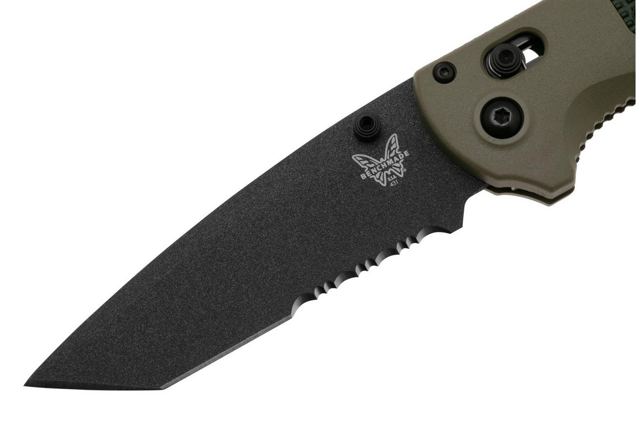 Benchmade Redoubt 431SBK-1, Serrated Black Tanto CPM-D2 , Green Grivory, zakmes