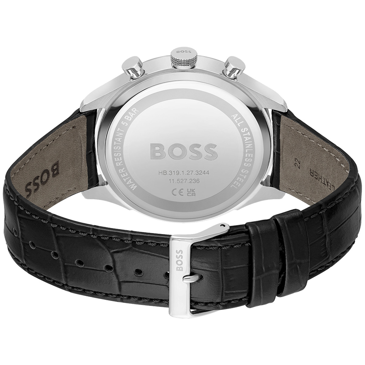 Montre BOSS Sport Lux homme acier bracelet cuir noir
