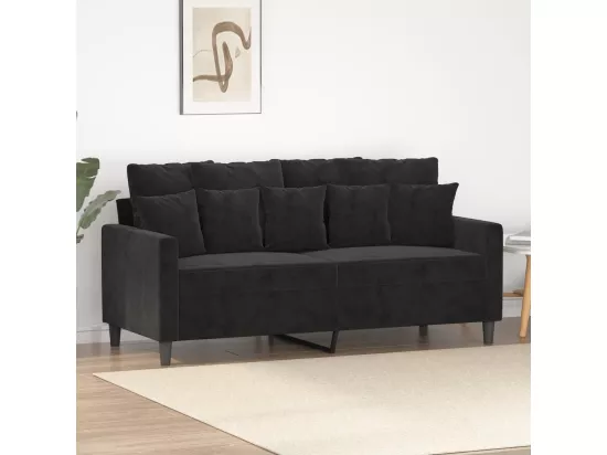 Canapé à 2 places Noir 140 cm Velours