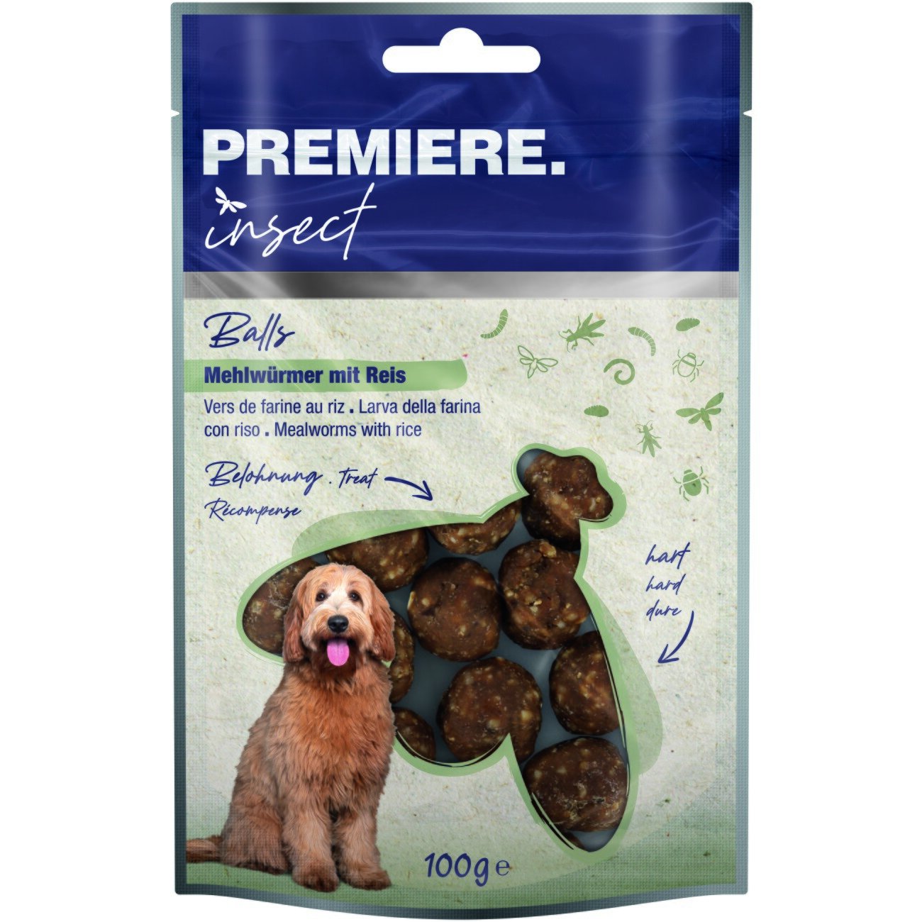 PREMIERE Insekt Snack Balls Mehlwürmer mit Reis 100g