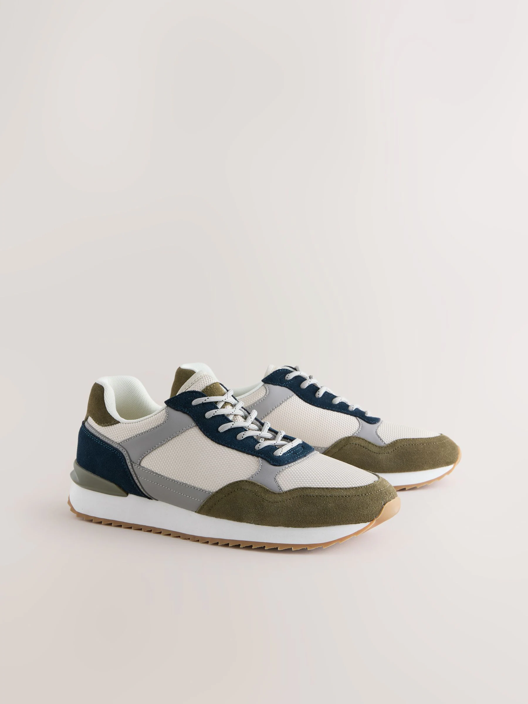 Groen/wit - Trainers with Suede Trim