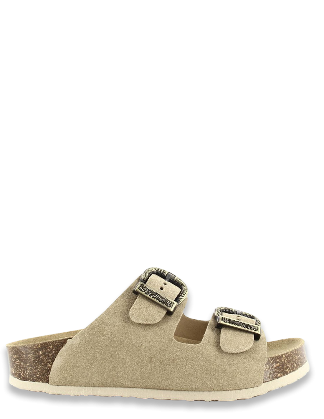 plakton Mules Femme Afelpado Cuir Beige