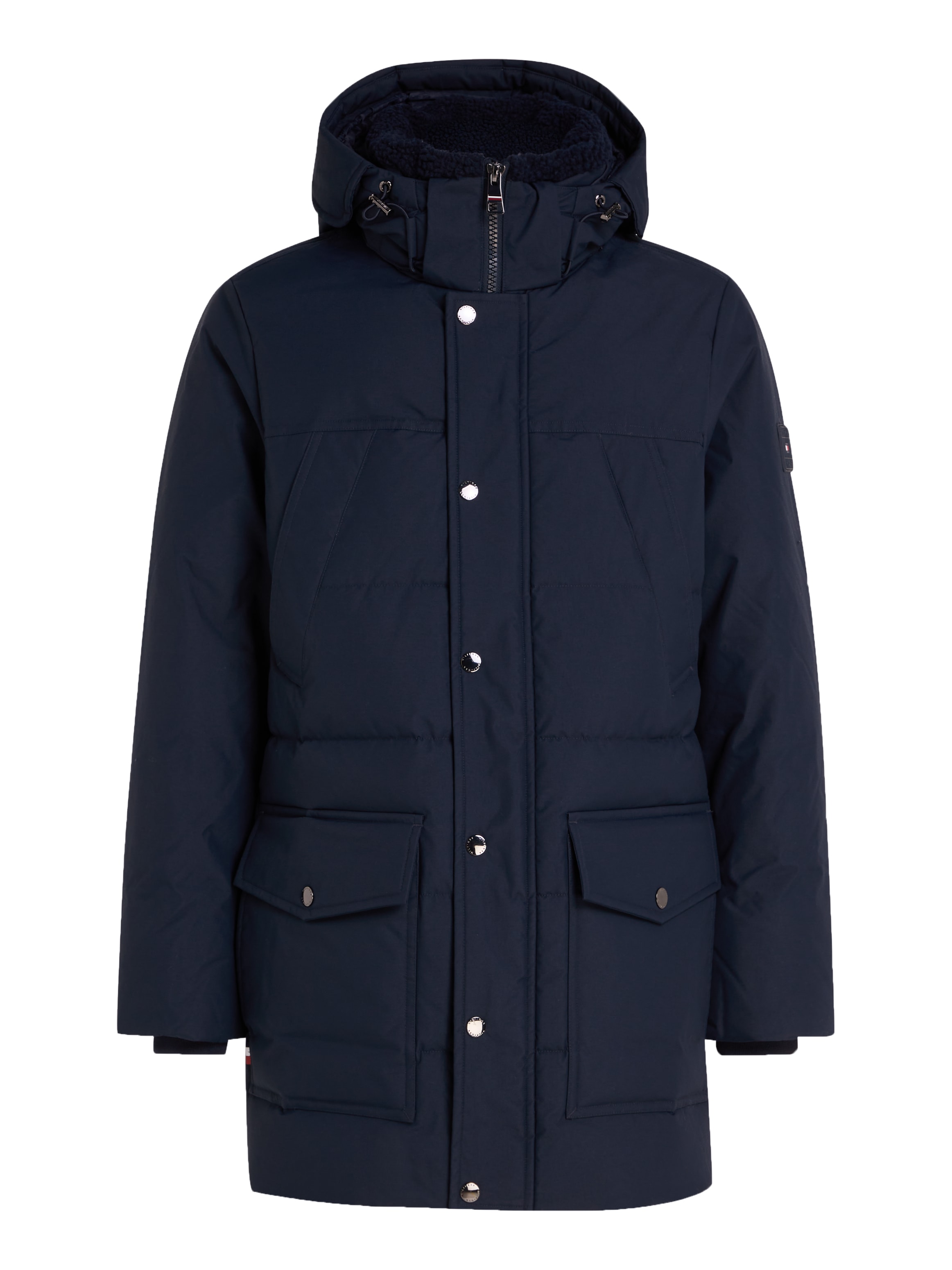 Tommy Hilfiger Parka »ROCKIE UTILITY PARKA« mit Kapuze Winterjacke, Outdoorjacke hoch geschlossen, Stehakragen mit Fellimitat