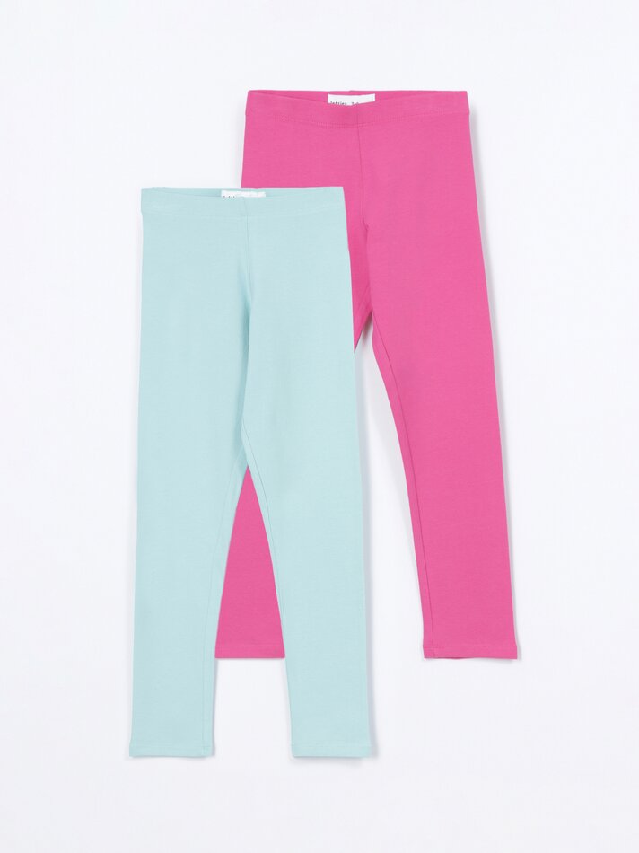 Conjunto com 2 Leggings Compridas - Fúcsia Escuro