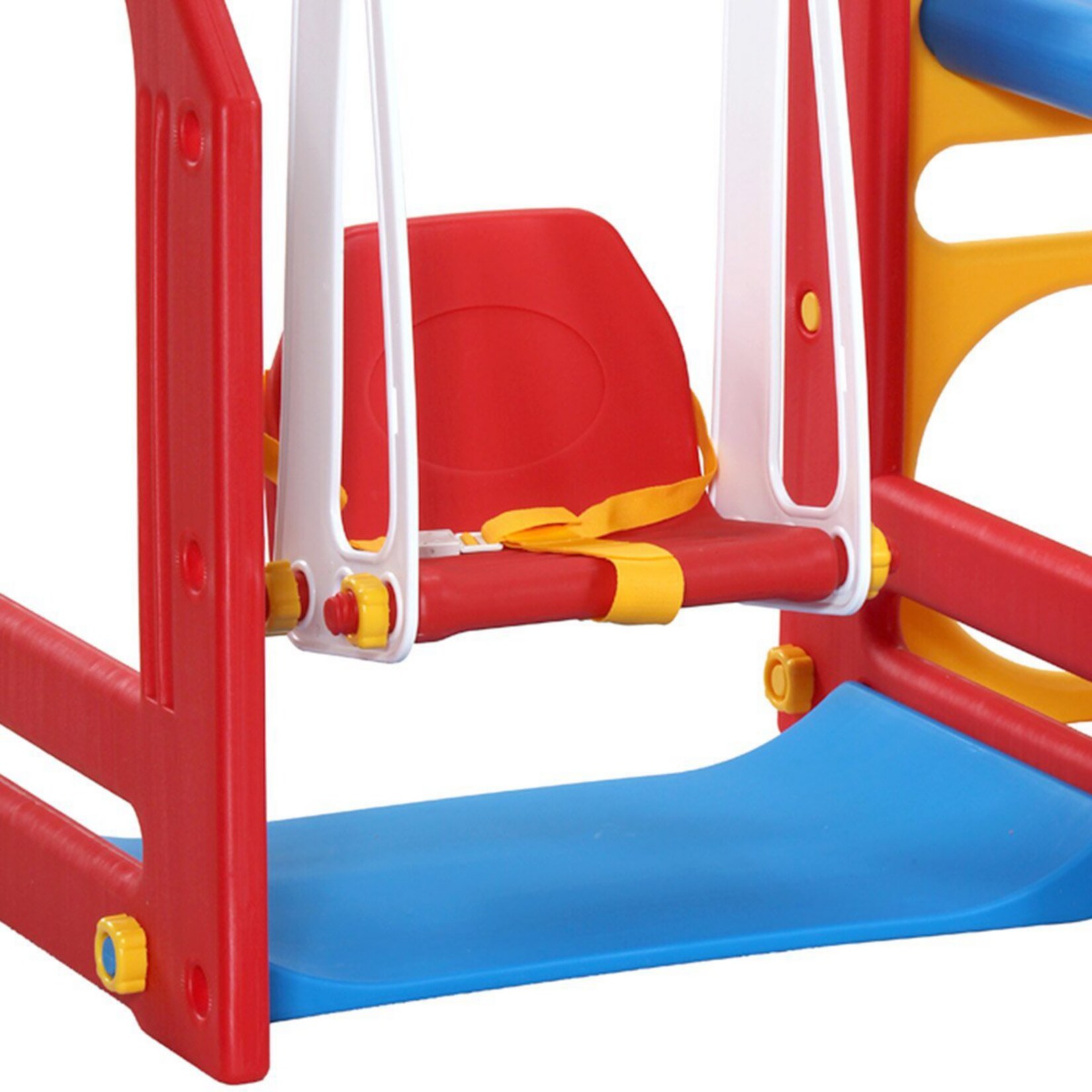 Kinder Spielhaus mit Rutsche Schaukel 155x135cm Spiel-Turm Kletter-Haus Kunststoff Kinderspielhaus
