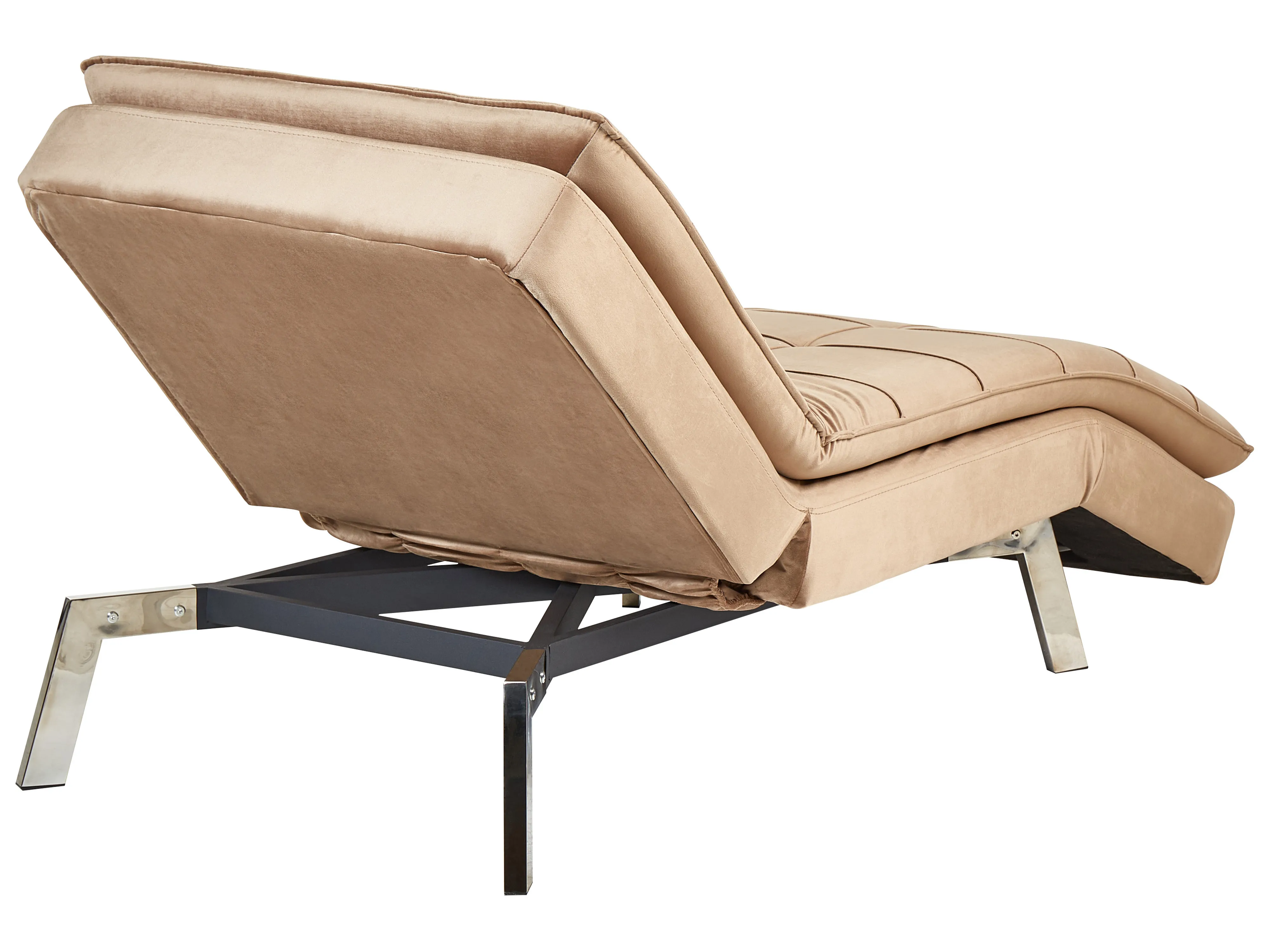 Chaise longue LOIRET Fluweel Lichtbruin