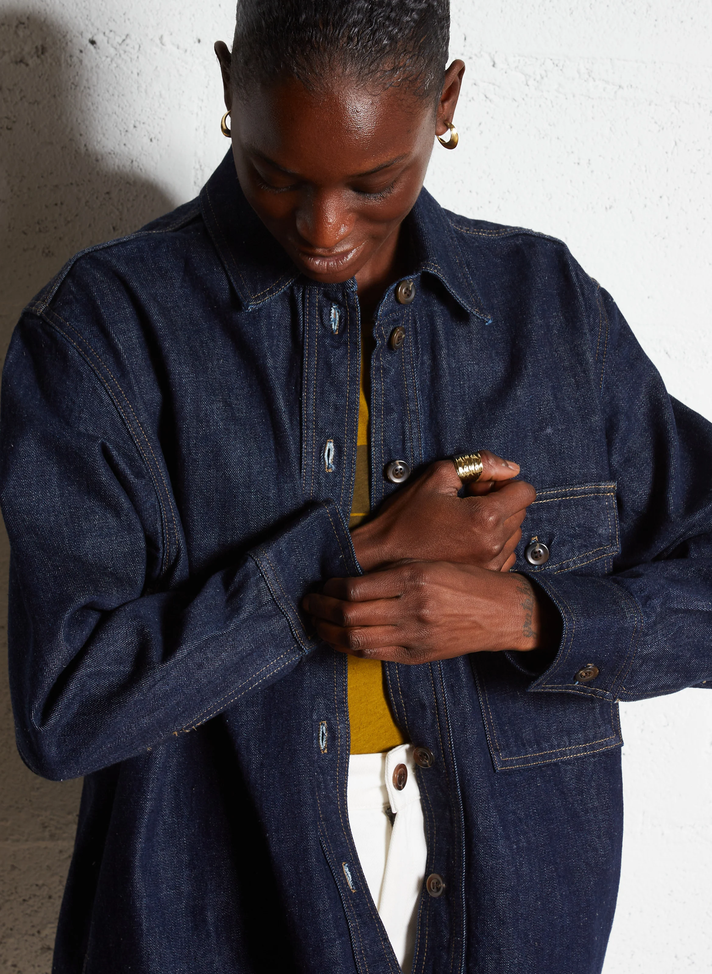 CADET - Chemise ample denim en coton bio| Bleu