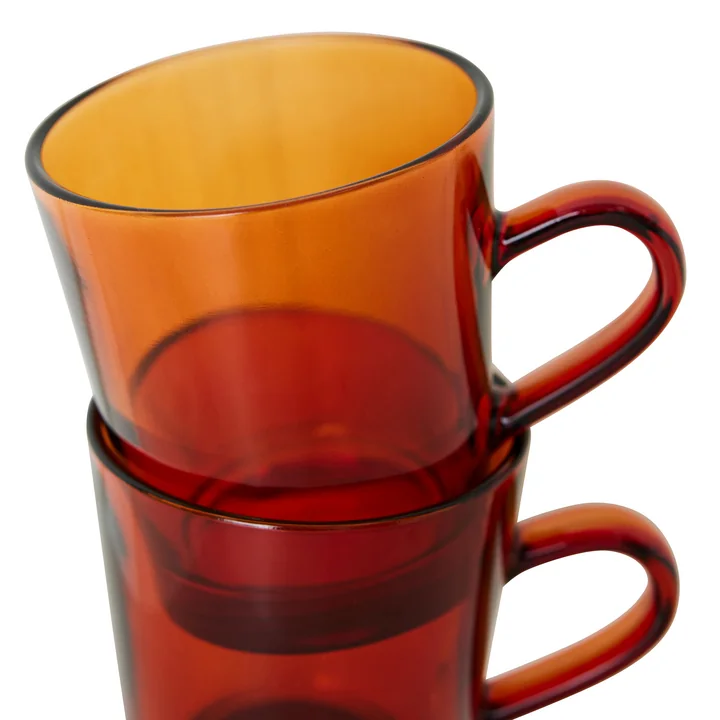 HKliving - 70's Kaffeebecher 200 ml, amber brown (4er-Set)