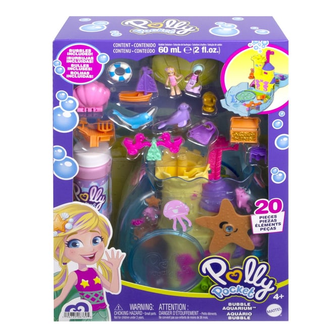 Polly Pocket - Seifenblasen Aquarium mit Unterwasserthema