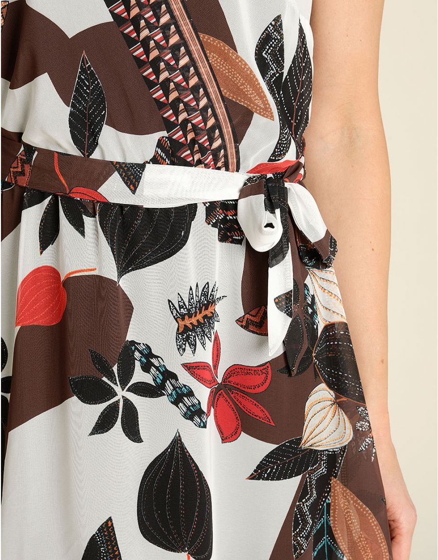 Robe longue chic marron