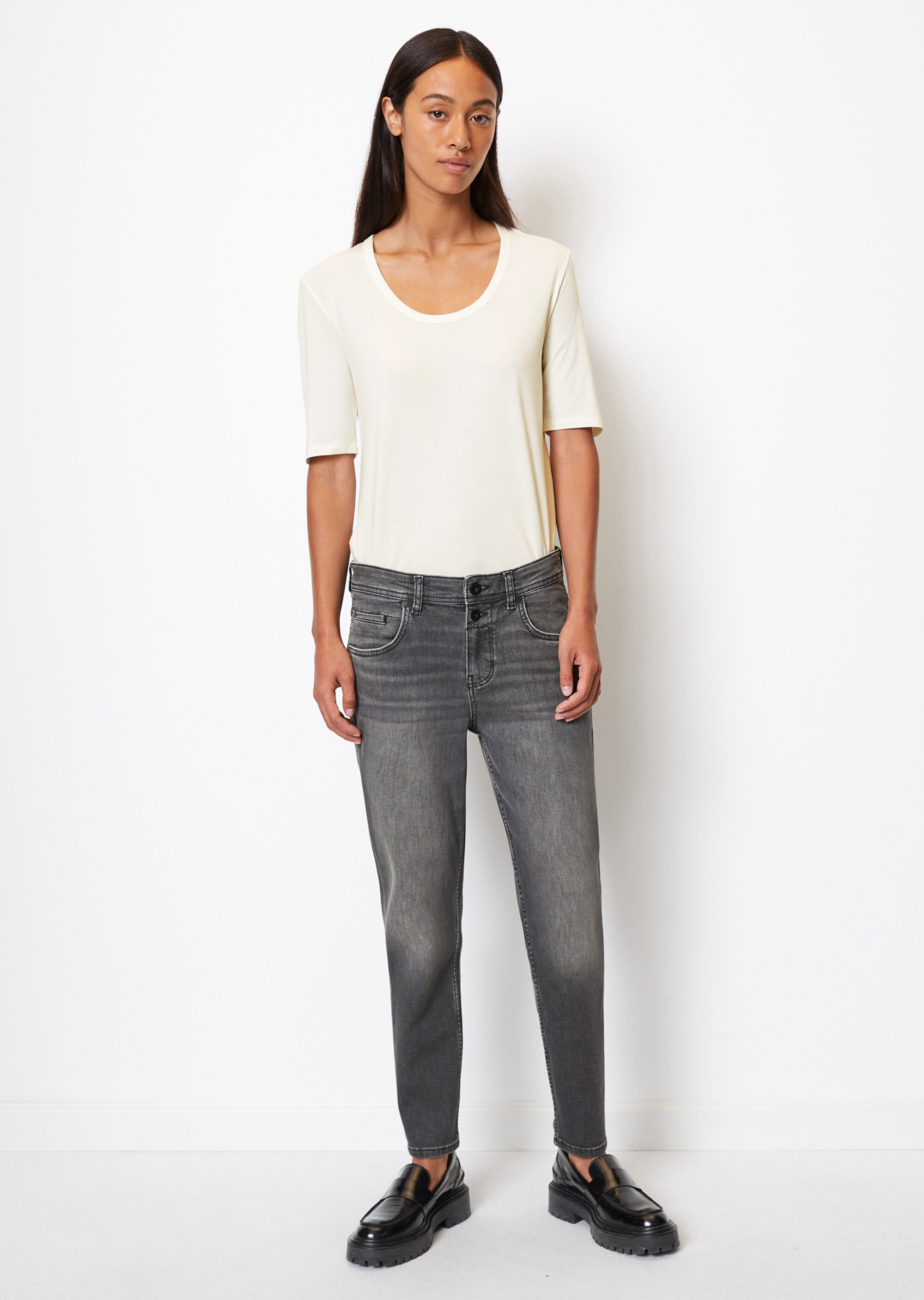 Boyfriend Pants Modell THEDA cropped aus Organic-Cotton-Lyocell-Stretch