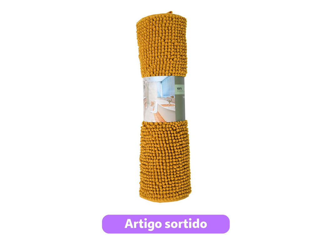 TAPETE CASA BANHO ACTUEL 100% POLIÉSTER RECICLO 50X80CM CORES SORTIDAS