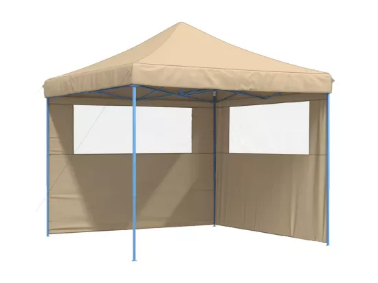 Tente de réception pliable escamotable avec 2 parois latérales