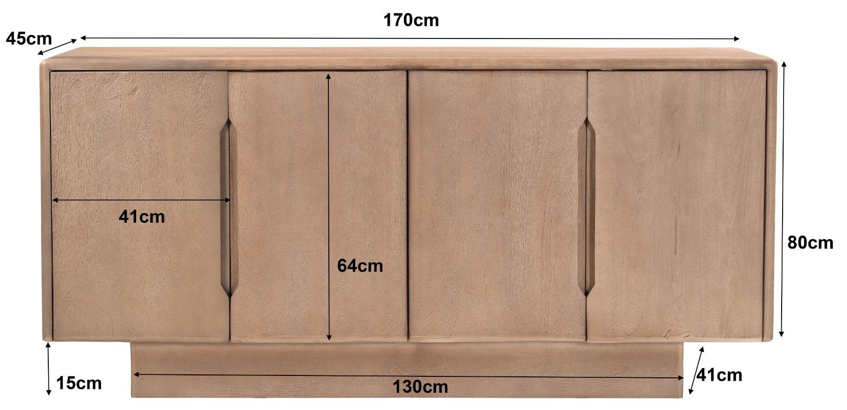 Dressoir Amalfi B170 x D45 x H80 cm
