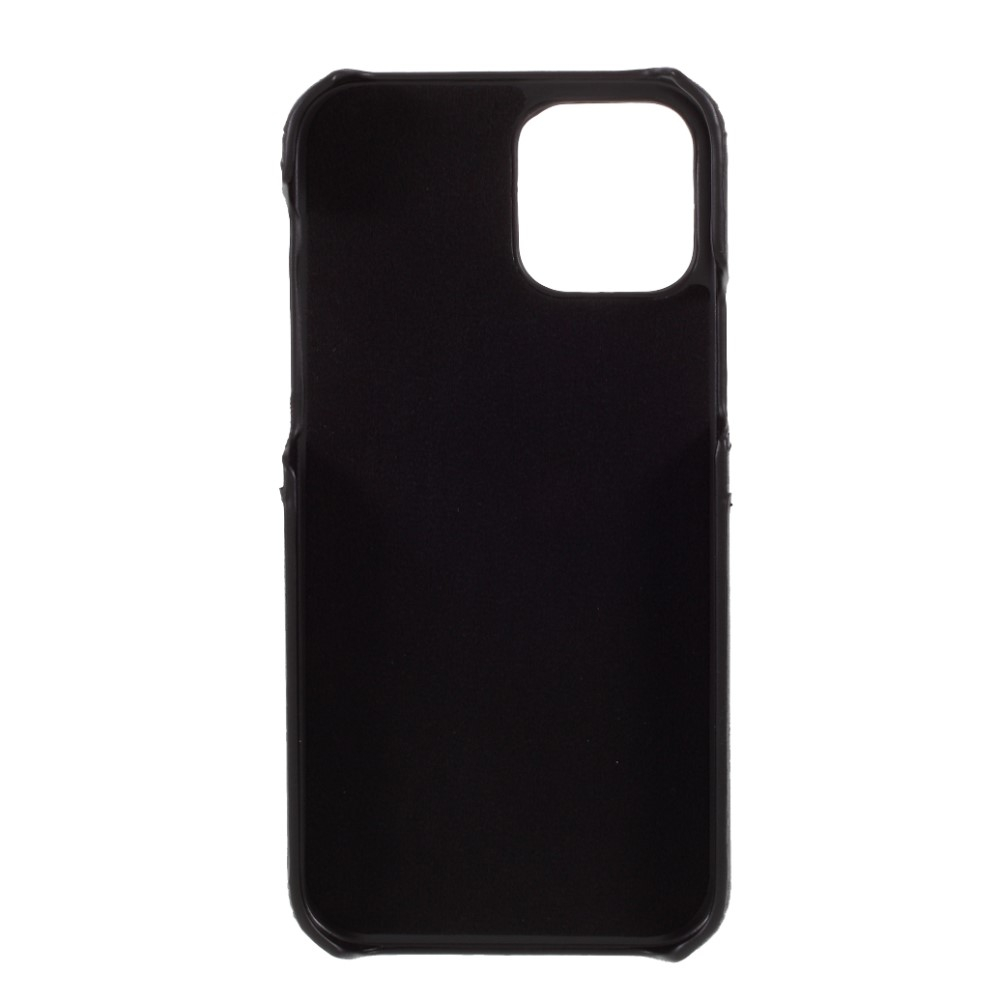 iPhone 12 Pro Leder Hülle Snap Case   Kartenfach - Schwarz