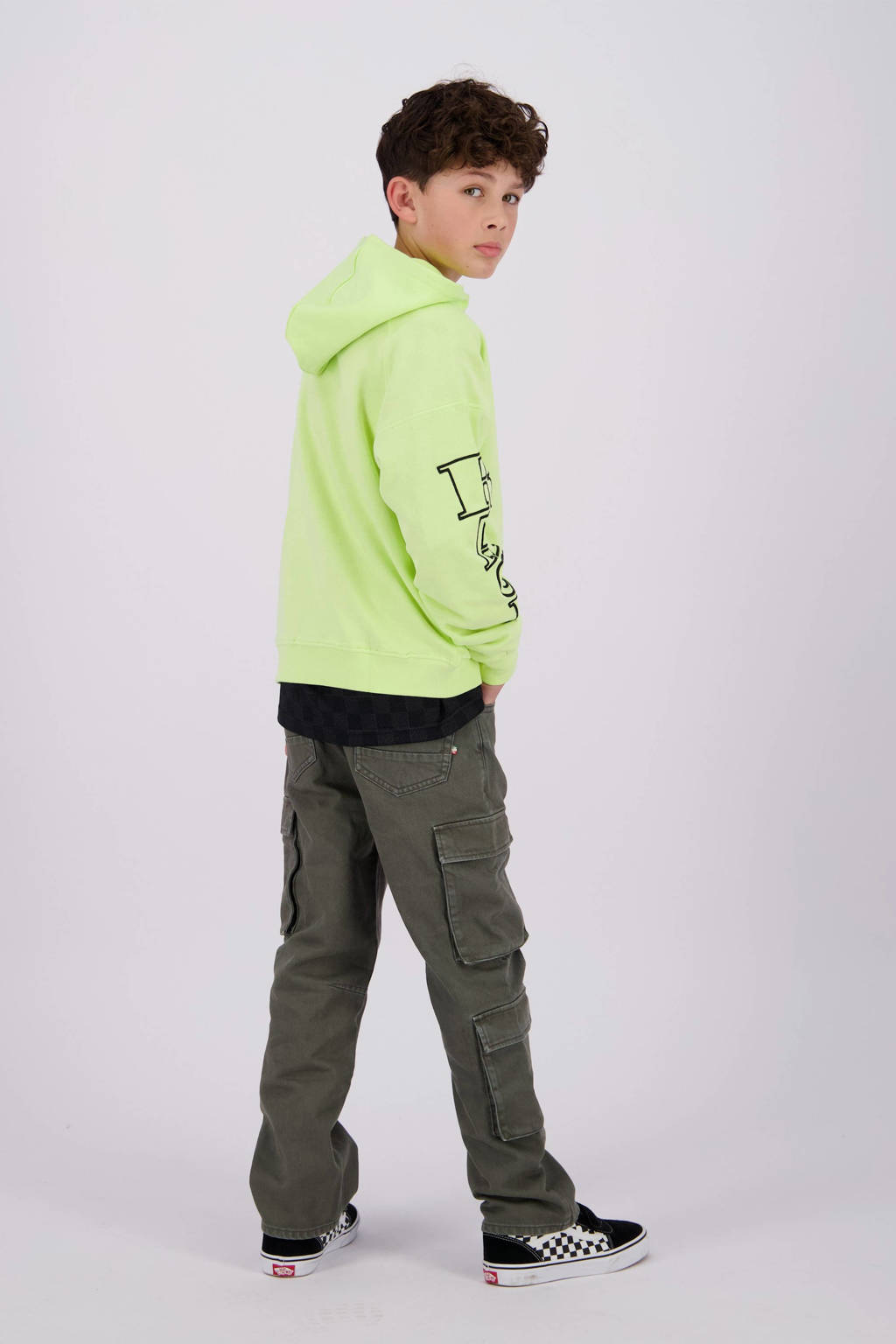 Vingino loose fit cargobroek Sloose donkergrijs