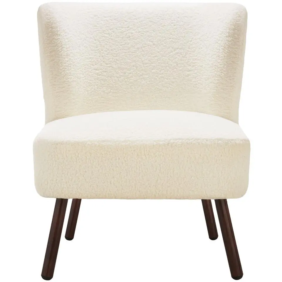 tectake Teddy-fauteuil Robina 2 offwhite W2, Bouclé Gebroken Wit