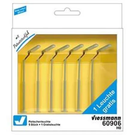 Viessmann 60906 Peitschenleuchte 5+1 LED Höhe: 100 mm, Spur H0