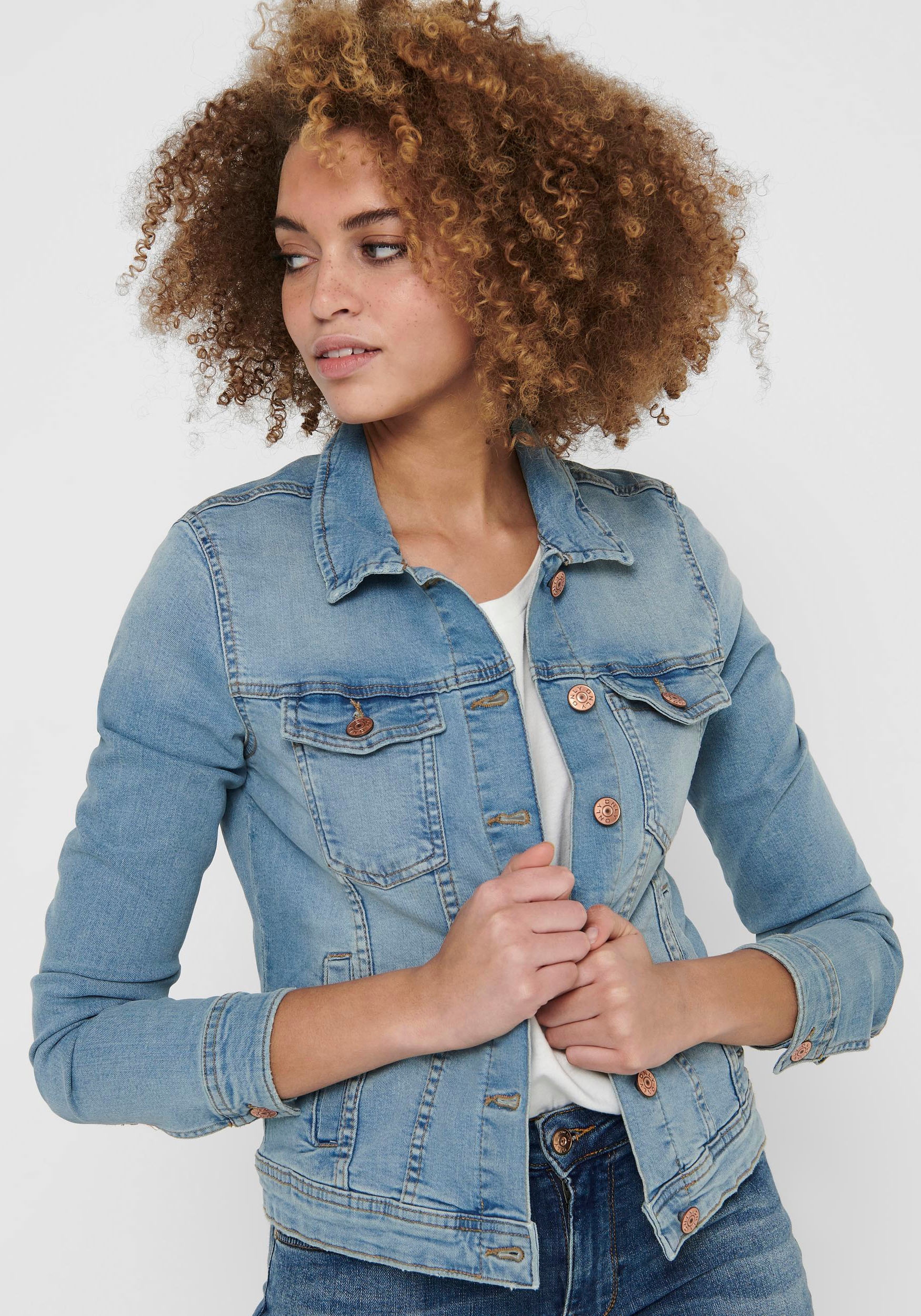 ONLY Jeansjacke »ONLTIA DNM JACKET LB BEX179 NOOS« in modischer Waschung