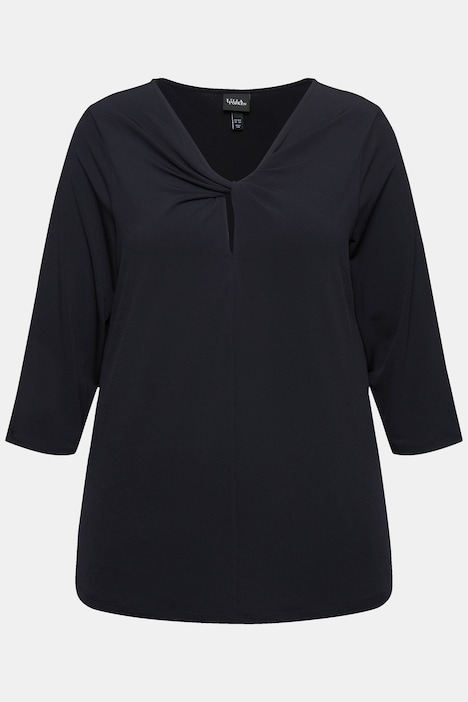 Shirt, drapierter Ausschnitt, Classic, 3/4-Arm