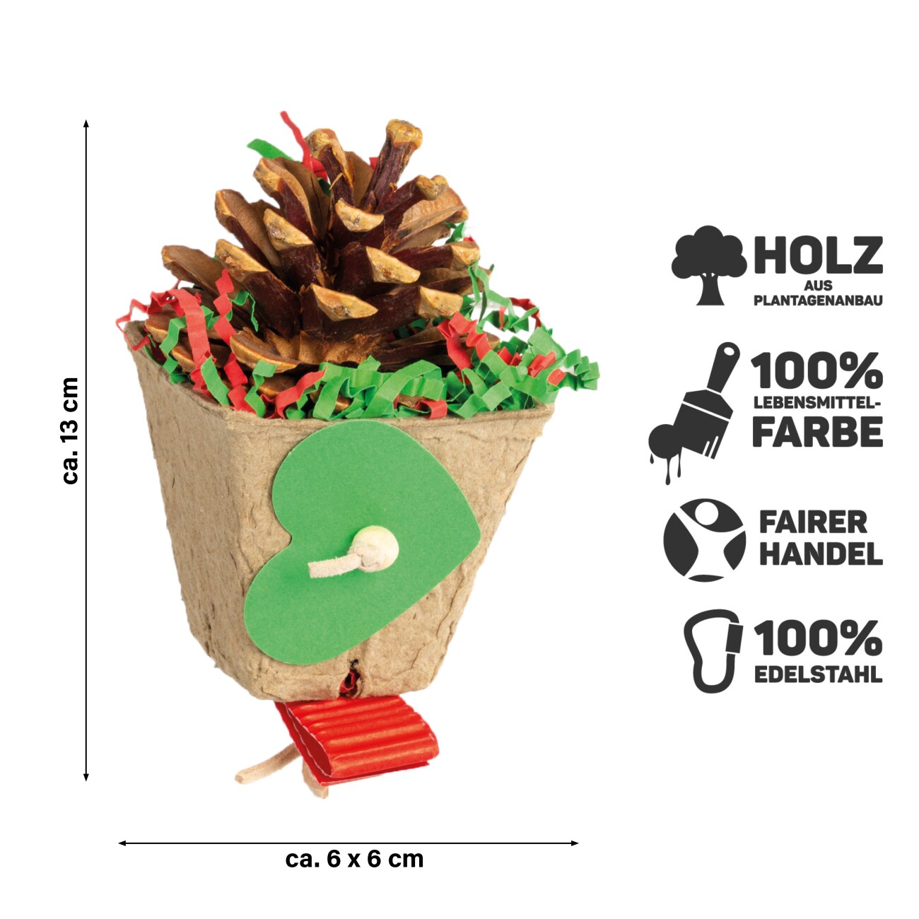 HappyBird Knabberspielzeug Pinecone Cup