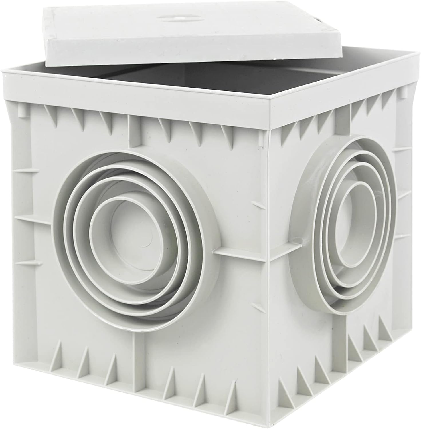 Revisionsschacht Kontrollschacht 550x550x500mm mit Deckel Einlaufschacht Kanalschacht Hofablauf