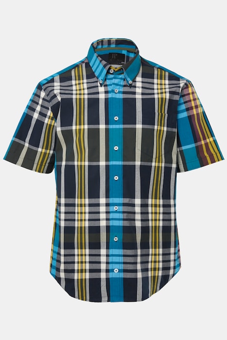 JP 1880 Karohemd, Halbarm, Buttondown-Kragen, Modern Fit, bis 8 XL