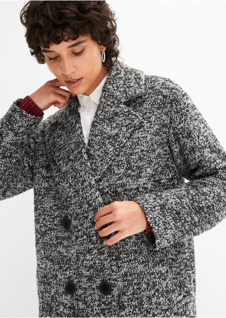 Manteau caban avec teneur en laine, raccourci