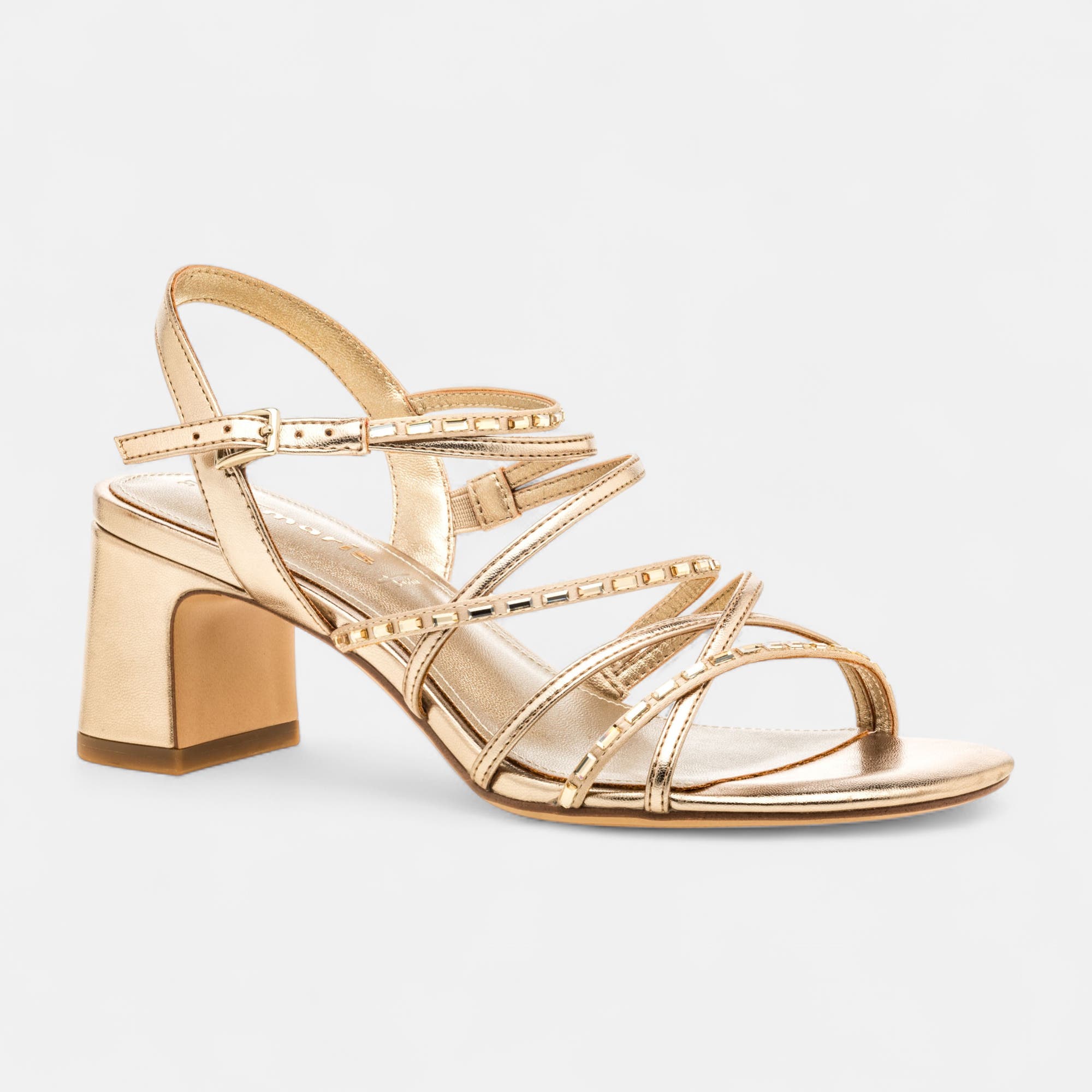 Nu-pieds à talon Femme or