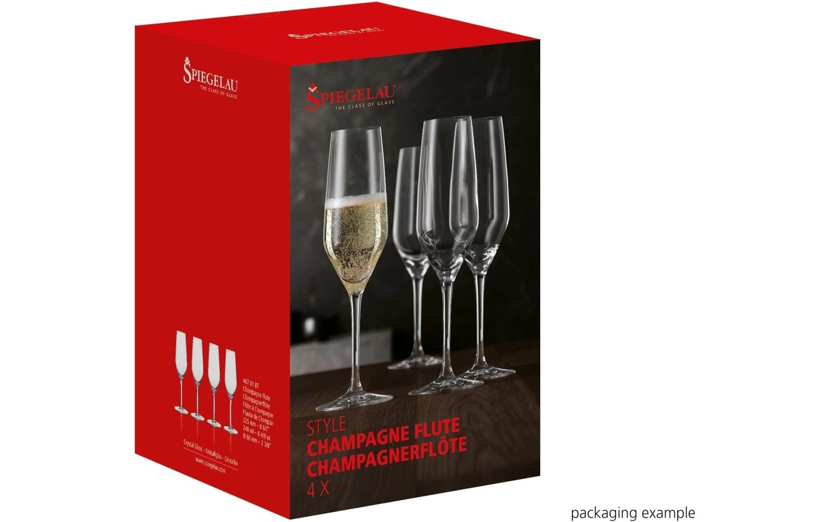 Eulenspiegel Champagnerglas »Spiegelau Champagnerglas Style 240 ml, 4 Stück, Transparent« Brillianz, Klangvoll, Kristallklar