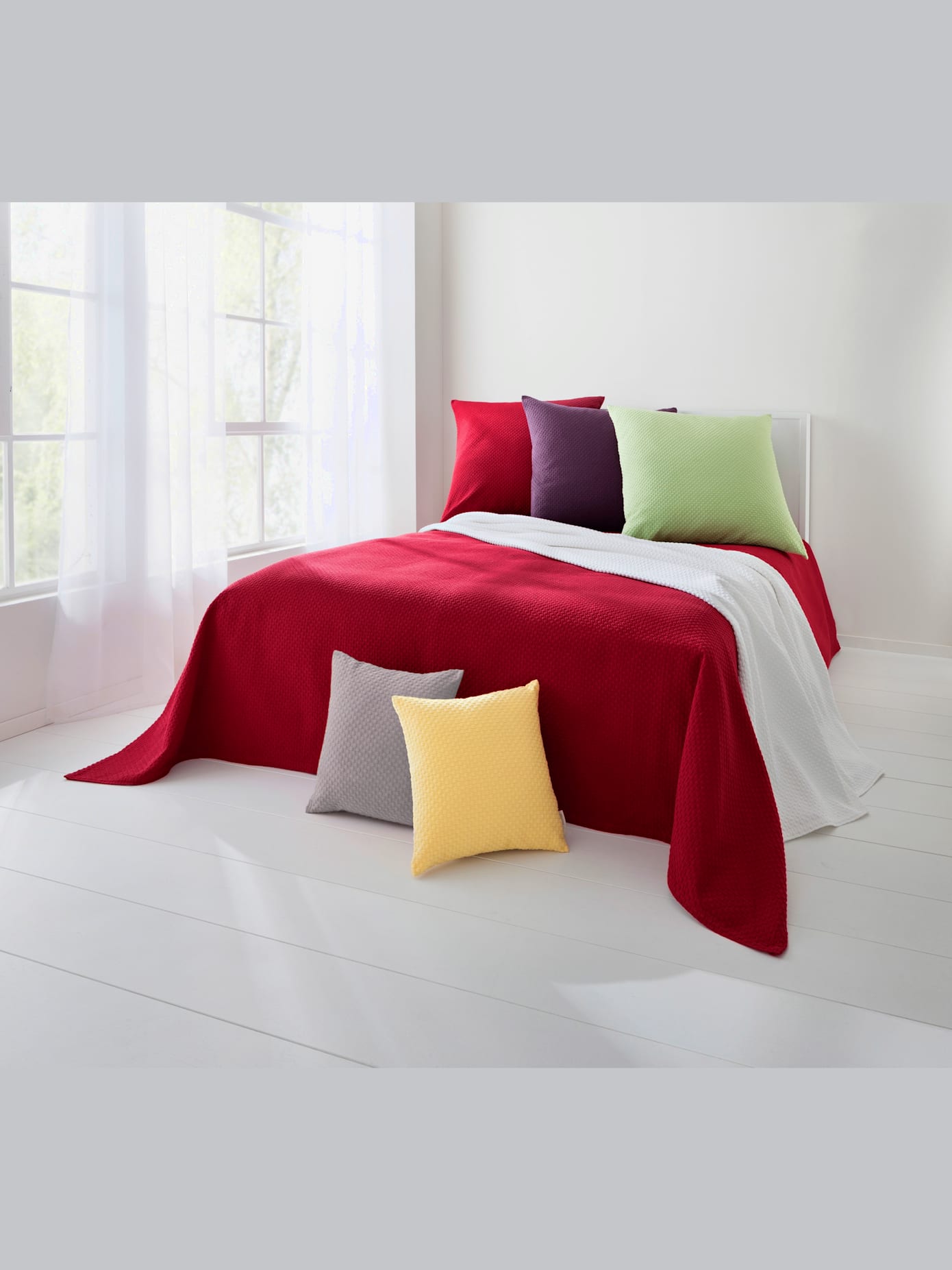 Housse de coussin tissé en relief