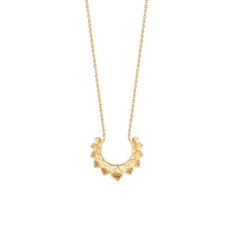 Collier feuille en plaqué or jaune IZAURE - Bijoux Privés Discovery
